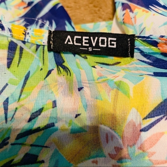 ACEVOG Tropical Floral Chiffon Beach Swimsuit Coverup Maxi Dress - Picture 5 of 10